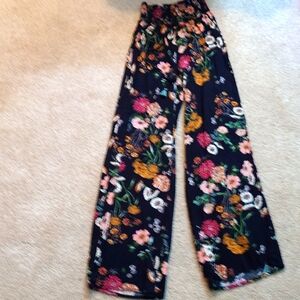 Like new black floral pants